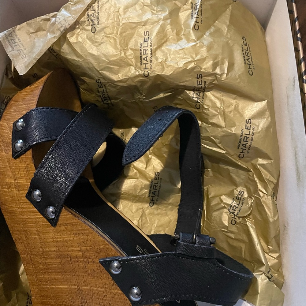 BRAND NEW —-Charles & Keith Black Harness Sandals